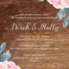 Rustic Wedding Reception Cards, Floral Wedding Reception Cards for Casual, BBQ Party and Celebrations elopement112