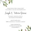 Elopement Reception Invitation Cards, Wedding Reception Invitations, Floral Simple and Minimalistic Invitation Card elopement211