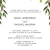 Elopement Reception Invitation Cards, Wedding Reception Invitations, Greenery Simple and Minimalistic Invitation Card elopement213