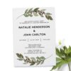 Green Twig, Simple Wedding Reception Cards, Light Wedding Elopement Card, Marriage Announcement Cards elopement246