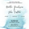 Elopement Reception Party Invitations, Casual Wedding Reception Cards, Printed Printable Wedding Party Card, Blue Watercolor Fog #247 elopement247