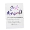 Just Married!, Elopement Reception Party Invitations, Casual Wedding Reception Cards, Printed Printable Wedding Party Card elopement252
