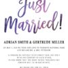 Just Married!, Elopement Reception Party Invitations, Casual Wedding Reception Cards, Printed Printable Wedding Party Card elopement252