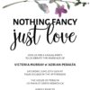 Nothing Fancy Just Love, Elopement Announcement, Casual Wedding Announcement Cards, Printed Printable Wedding Flat Card elopement262