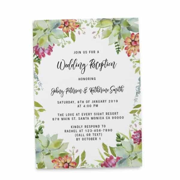 Wedding Invitation Cards Printed and Printable, Wedding Announcement Cards, Marriage Announcement Cards - Nice Floral Design elopement290