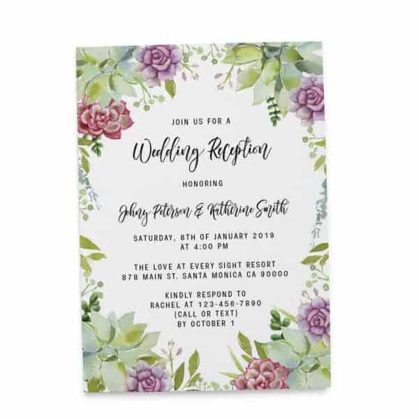 Wedding Reception Cards Printed and Printable, Wedding Announcement Cards, Marriage Announcement Cards - Adorable Floral Design elopement291