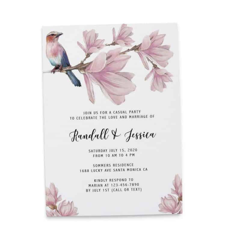 Fresh Wedding Reception Cards, Post Wedding Party Celebration, Cheerful Invitation for You Card, Floral Nature Bloom elopement304