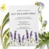 Lavender Wedding Reception Cards, Floral Elopement Reception Invitations for Casual Party, BBQ Party and Dinner elopement80-2
