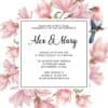 Spring Blossom Wedding Reception Invitation Cards, Casual Party, BBQ Party Invitation Cards elopement83-2