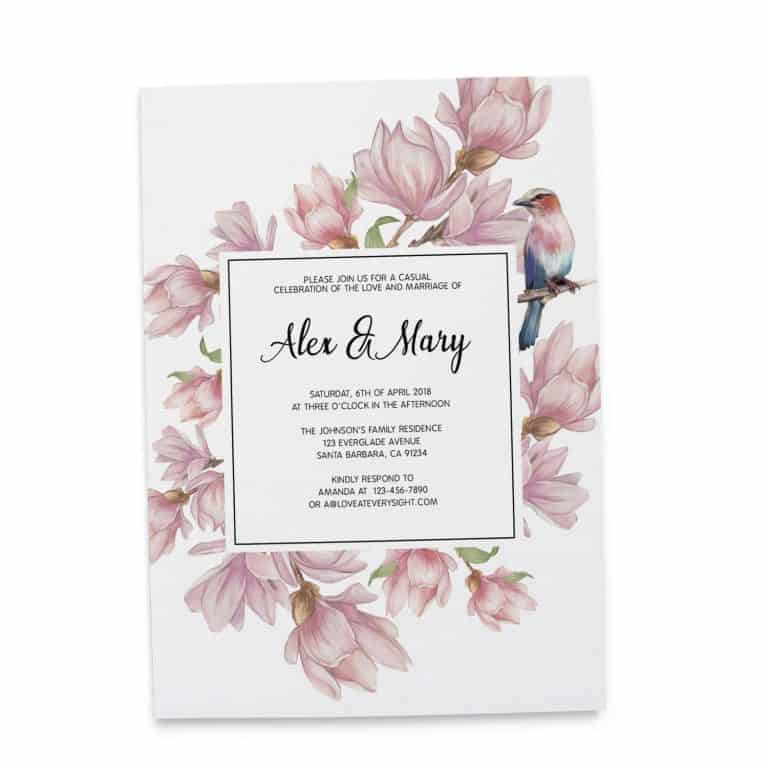 Spring Blossom Wedding Reception Invitation Cards, Casual Party, BBQ Party Invitation Cards elopement83-2