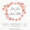 Rustic Pink Coral Floral Wedding Elopement Reception Cards elopement371