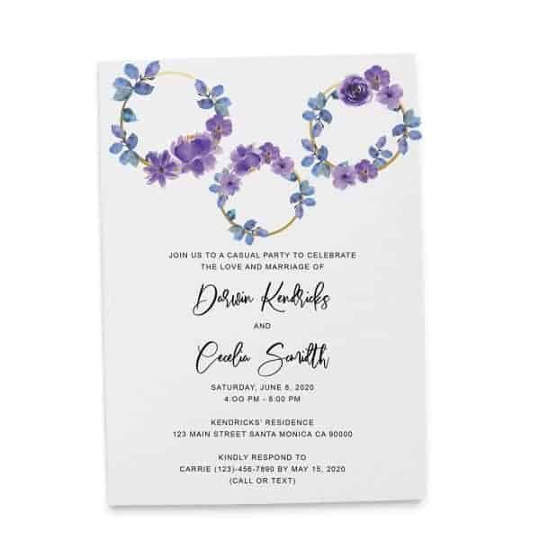 Elopement Reception Invitation Cards, Wedding Reception Invitations, Rustic Floral Wedding Reception Invitations #411