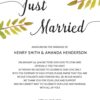 Just Married Elopement Announcement Cards with Leaves & Branches elopement124