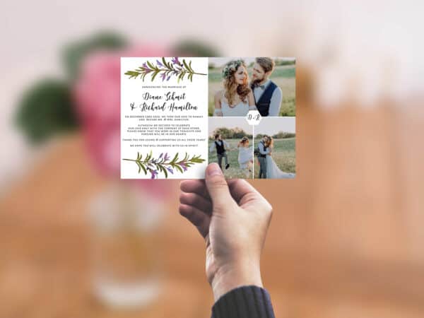 Flat Elopement Announcement Cards with Photos, Announcing the Marriage, Personalized Post-Wedding Notice, Marriage Announcement Cards 285 elopement285