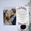Just Married Floral Pink and Blue Elopement Announcement Card, Wedding Announcement Cards #368 elopement368