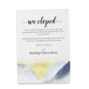 We Eloped , Elopement Announcement Cards, Mountain and dawn painted in water color Elopement , Wedding Elopement Card, elopement405