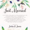 Just Married Elopement Cards, Elegant Floral Elopement Announcements, Elopement Announcement Cards elopement45