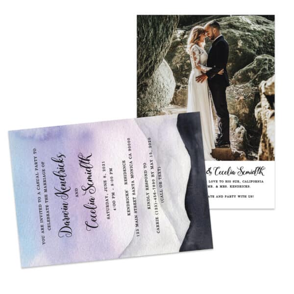 Boho Wedding Elopement Announcement And Party Reception Invitation Cards Elopement431