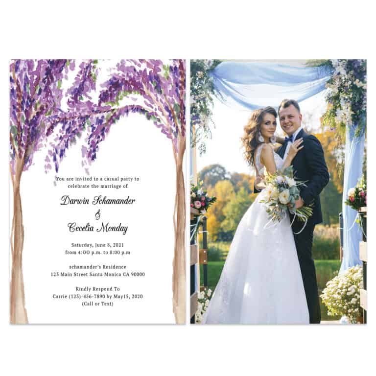 Bougainvillea Rustic Wedding Elopement Announcement And Party Reception Invitation Cards #440