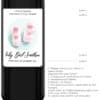 Gender reveal pink shoes pregnancy announcement wine labels bwinelabel200