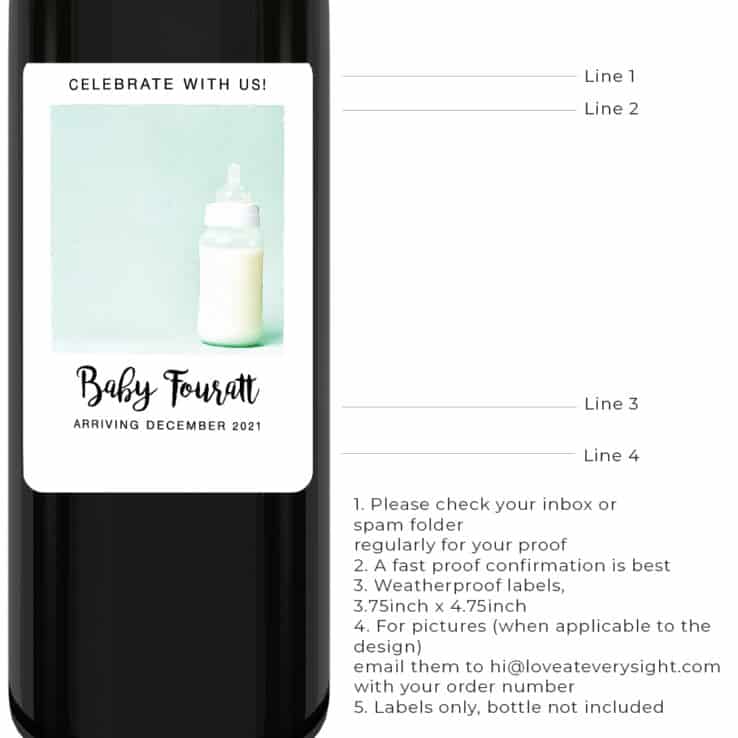Celebrate with us pregnancy announcement wine lables bwinelabel206