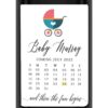 Pregnancy announcement wine label calendar and gender neutral design bwinelabel209
