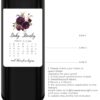 Pregnancy announcement wine label calendar and floral design bwinelabel210
