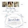 Simple blue wedding elopement announcement cards, geometric with relationship timeline #468