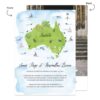 Australia Elopement Wedding Announcement Card with wedding Picture and Australia Map #501