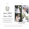 Minimalist wedding reception and elopement announcement cards, with personalize wedding crest & wedding pictures #505