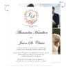 Peach custom  wedding reception and elopement announcement cards, with wedding logo and pictures #506