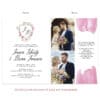 Pink minimalist wedding reception and elopement announcement cards, personalized #507