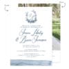 Dusty blue wedding announcement and reception personalized cards #508