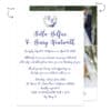 Modern calligraphy classic blue elopement announcement cards, Nothing Fancy Just Love #516