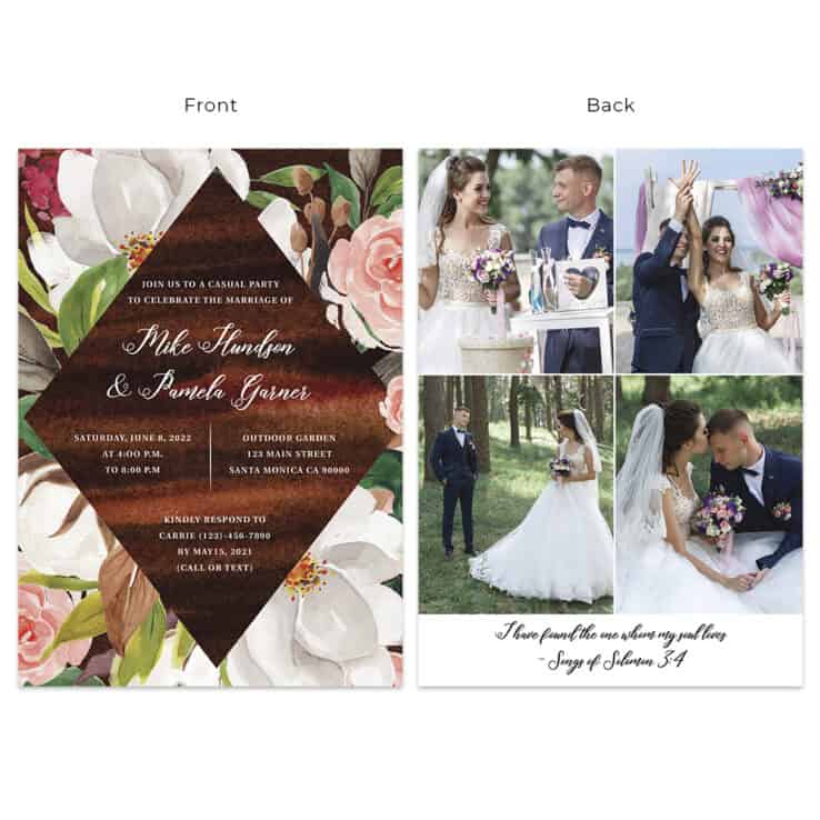 Rustic Wedding Reception Invitation Custom Cards, 518