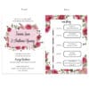 Red and pink super bllom floral custom wedding reception invitation cards #537