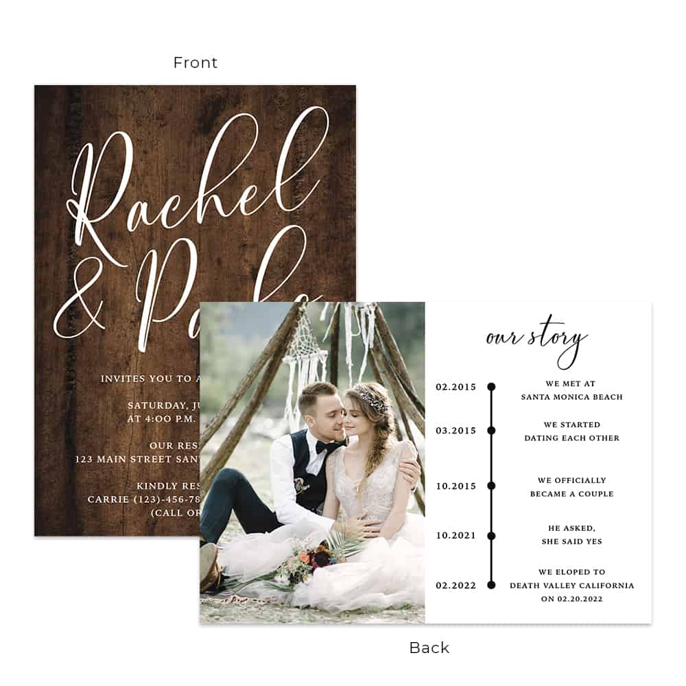 Rustic wedding reception invitation cards #542 – LoveAtEverySight