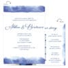Wedding reception party invitation cards in blue, minimalist #545