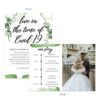 Greenery love in the time of Covid-19 Elopement Intimate wedding custom announcement cards #556