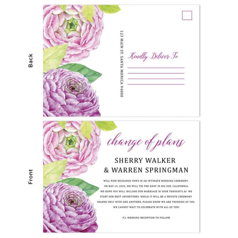 Spring Change of Plans personalized announcement cards#560