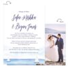 Beach nautical intimate wedding ceremony and change of plans custom announcement cards #574