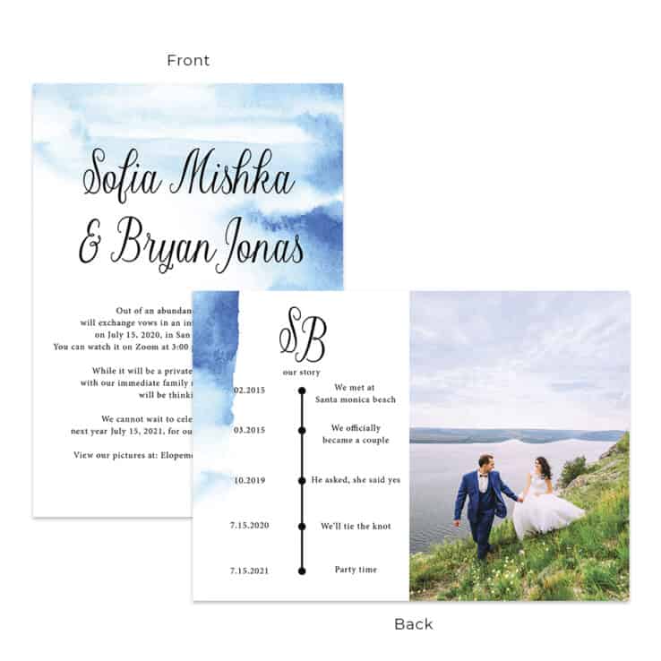 Beach Wedding Plans Elopement Announcement Cards Custom #576