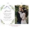 Outdoor greenery wedding elopement announcement custom card forest #553