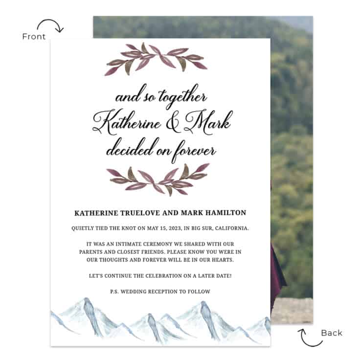 And so together they decided on forever wedding announcement elopement personalized cards #652