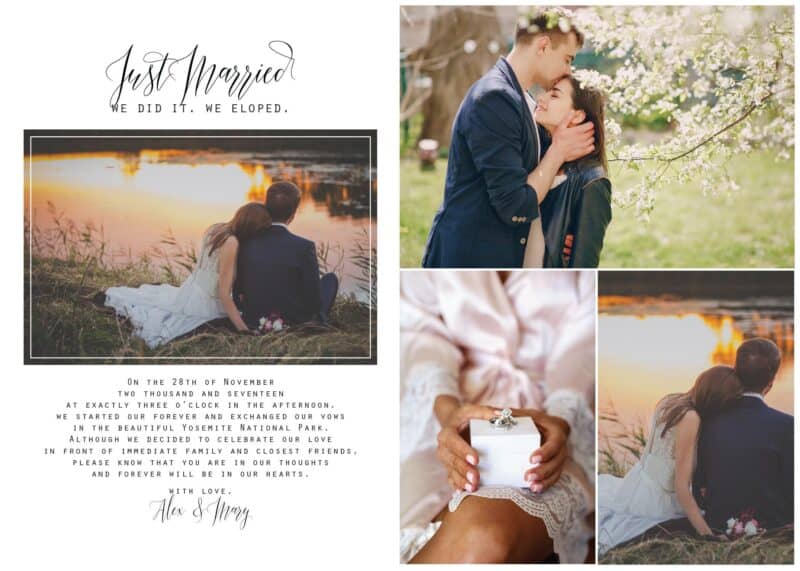 Tied the Knot Elopement Announcement Postcards, We Eloped Postcards Add Your Own Photo elopement226