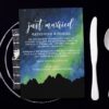 Just Married Watercolor Galaxy Elopement Announcement Cards, Wedding Elopement Card, Announcement Cards elopement389