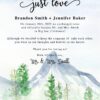 Mountain Just Love Wedding Elopement Announcement Card Forest Destination Wedding elopement418
