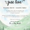 Spring Just Love Wedding Elopement Announcement Card, Forest Destination Wedding elopement420