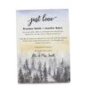 Winter Just Love Wedding Elopement Announcement Card, Misty Forest Destination Wedding elopement421