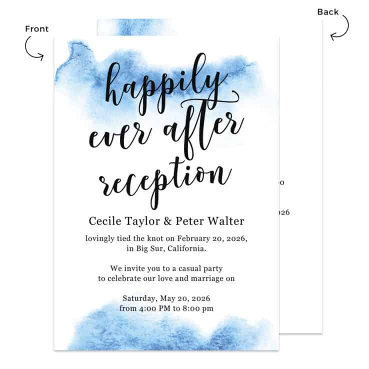 Happily Ever After Wedding Reception Party Invitation Personalized Cards